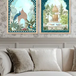 Kotart Brown & Red 2 Pieces Wood Floral and Botanical Wall Paintings image 2