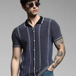Jack & Jones Striped Short Sleeves Polo Collar Pure Cotton Regular Fit T-shirt image 4