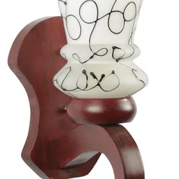 1ST TIME Black & White Printed Wood Contemporary Abstract Shaped Shaped Wall Lamp-picture-31