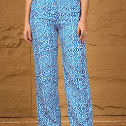 RARE Women Printed Relaxed High-Rise Easy Wash Trousers-image-43