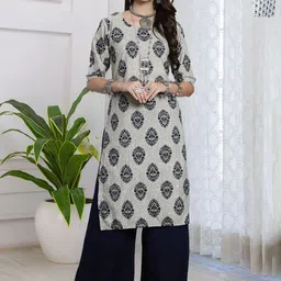 HERE&NOW Women Pack of 2 Floral Printed Festive Straight Kurtas-picture-15