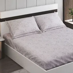 Home Centre Onyx Rio Off White Printed Cotton 180TC Double King Bedsheet Set 1.95m x 1.80m-image-75