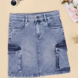 Pantaloons Junior Girls Pure Cotton Mid Rise Mini Skirt-picture-46
