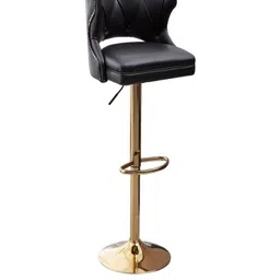 DOE BUCK Velvet Tufted Bar Chairs with Golden Base Black image 3