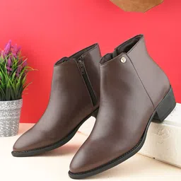 El Paso Women Casual Block-Heeled Chelsea Boots-image-96