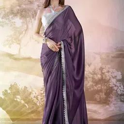Kalista Sequinned Solid Embelished Saree-picture-22