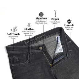 LOUIS STITCH Men Comfort Regular Fit Mid-Rise Light Fade Jeans image 3
