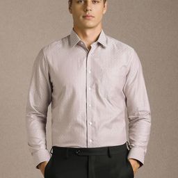 Louis Philippe Men Textured Spread Collar Pure Cotton Formal Shirt-picture-44