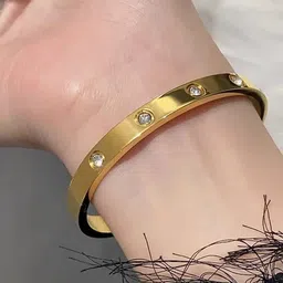 Krelin Gold-Plated Crystals Studded Bangle-Style Bracelet image 5