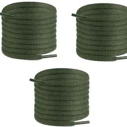 Vinylzone 3 Pair Army Oval Shoes laces Half Round 1/4" Athletic ShoeLaces Shoe Lace-image-2