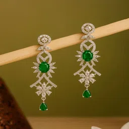 Jewelz Studded And Beaded Contemporary Shaped Drop Earrings-picture-50
