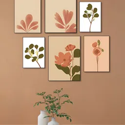 nestroots Pink & Green 7 Pieces Canvas Wall Paintings-picture-31