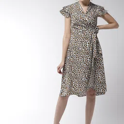 Chemistry Women Animal Printed Wrap Dress-image-0