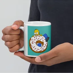 Mr UVD White Cartoon Characters Printed Ceramic Glossy Mug 350 ml image 3