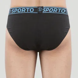 Sporto by Macho Pack Of 3 Super Combed Cotton Basic Briefs Sprto-M1010_B(1)-CH(1)-M(1)-S image 3