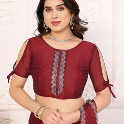 Ambuja International Beads and Stones Pure Silk Saree image 5