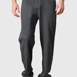 Mast & Harbour Men Charcoal Grey Solid Baggy Fit Track Pants-picture-38