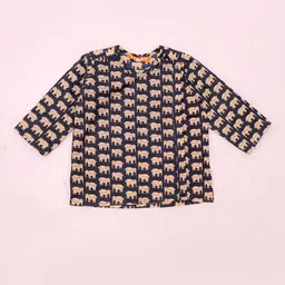 BownBee Boys Ethnic Motifs Printed Pure Cotton Kurta with Dhoti Pants image 4