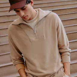 Andamen Men Structured Shirt Collar Long Sleeves Flat Knit Pullover-image-38