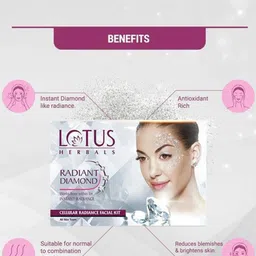 Lotus Herbals Set Of 3 Radiant Diamond Cellular Radiance Facial Kit- 37G Each image 3