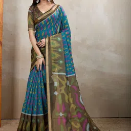 Moda Rapido Ethnic Motifs Zari Handloom Pochampally Saree-picture-29