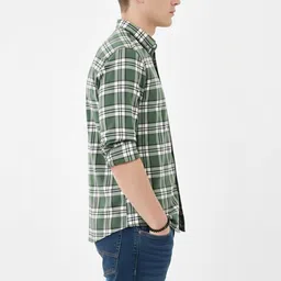 OTUS Men Classic Slim Fit Tartan Checks Checked Casual Shirt image 3