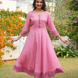 ANNAYEMA APPARELS Women Printed Midi Ethnic Dress-picture-15