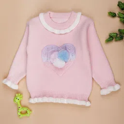 V-Mart Girls Self Design Round Neck Pullover-image-48