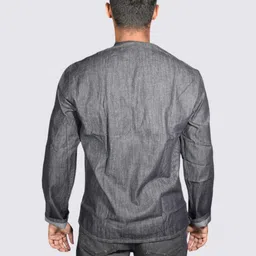 DENIMKING Men Grey Kurtas image 4