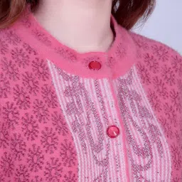 Gouri Women Floral Printed Woollen Longline Cardigan image 3