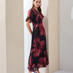 Latin Quarters Floral Print Puff Sleeve Maxi Dress image 2