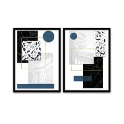 art street Musical Species Black Canvas Framed Wildlife Art Print Set of 2 image 2