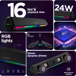Nu Republic PartyBox 240 With 16 Hrs Playtime, Dual 52mm Dynamic Driver, Multi RGB LED Light 24 W Bluetooth Speaker image 3