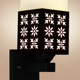 Gojeeva Brown Wood Square Wall Lamps-picture-40