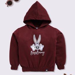 YK X Minute Mirth Girls Pure Cotton Looney Tunes Printed Hooded Sweatshirt-picture-11