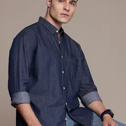 The Roadster Life Co. Opaque Chambray Pure Cotton Casual Shirt-picture-31