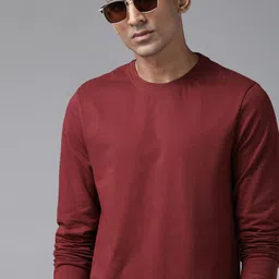 The Roadster Lifestyle Co. Men Solid Long Sleeves Pure Cotton T-shirt-picture-21