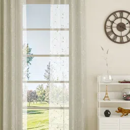 GM White Printed Door Curtains image 1