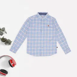 Pantaloons Junior Boys Bonnie Blue Cotton Checks Shirt-image-78