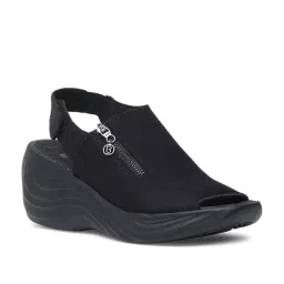 Bzees by Naturalizer Women's Zipline Black Back Strap Wedges-image-0