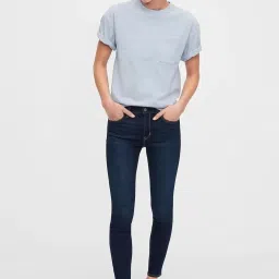 GAP Blue Cotton Solid Jeans image 3