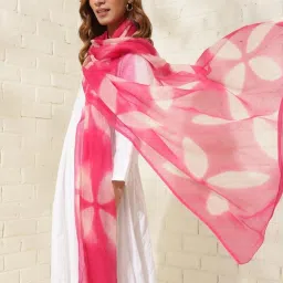 Fabindia Pink Printed Dupatta image 3