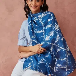 Fabindia Blue Printed Stole image 3