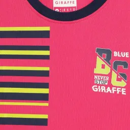 Blue Giraffe Boys Multicolor Cotton Color Block T-Shirt image 3