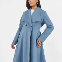 Styli Medium Blue Plain Blazer image 3