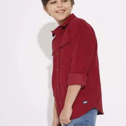 Jack & Jones Junior Boys Tibetan Red Cotton Solid Shirt image 3