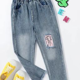 Kotty Kids Blue Graphic Print Jeans-picture-27