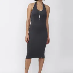 Forever 21 Grey Cotton Regular Fit Midi Dress-image-18