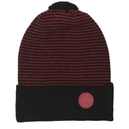 Woodland Black Striped Bobble Hat-image-13