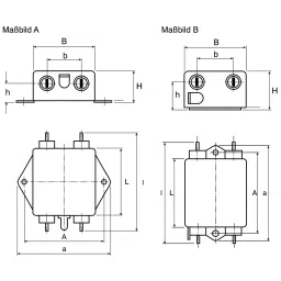 Epcos B84112B Series Chassis Mount RFI Filter 6 Amp Current Rating 250 V AC 1 Phase 70 mm Length, B84112B0000B060 image 4